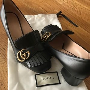 Gucci Marmont Leather mid heel pump